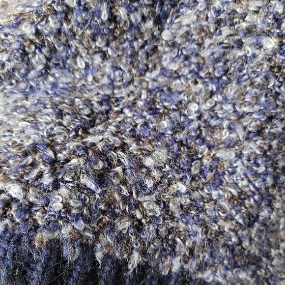 Silvia Novelli Italy Mohair Wool Blend Cardigan L  Textured Boucle Knit Stretch - Picture 3 of 7